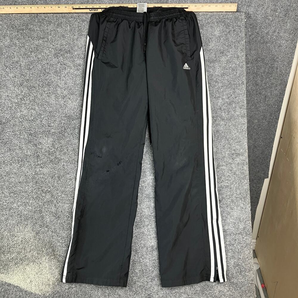 Adidas Track Pants Mens Small Black‎ White Striped Athletic Joggers
